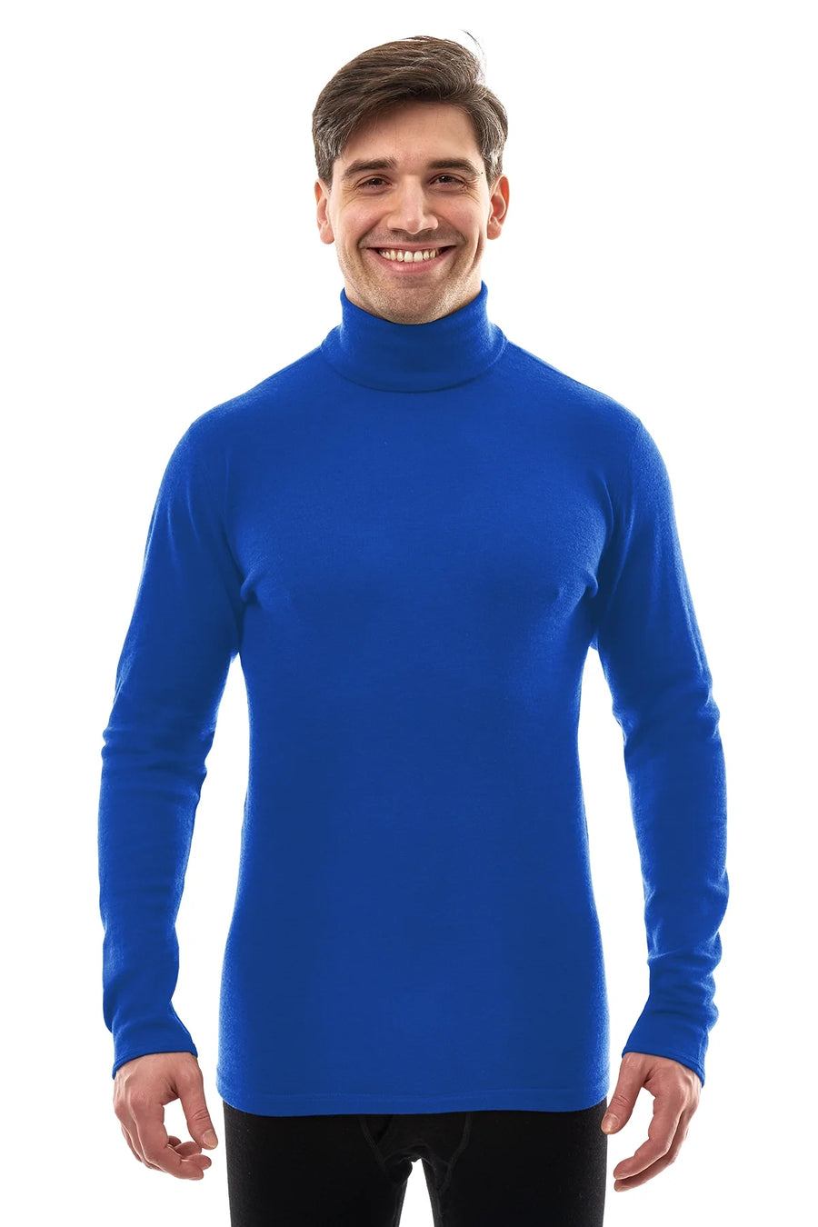 Men's Merino Turtleneck Long Sleeve 260 Cobalt Blue | High Neck