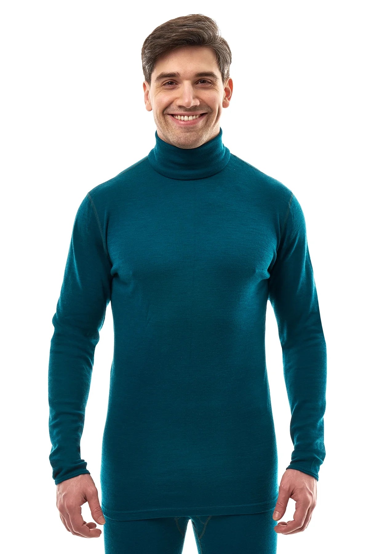 Men's Merino Turtleneck Long Sleeve 260 Deep Teal | High Neck