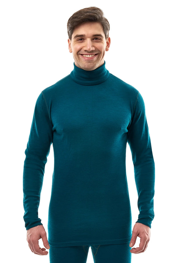 Men's Merino Turtleneck Long Sleeve 260 Deep Teal | High Neck