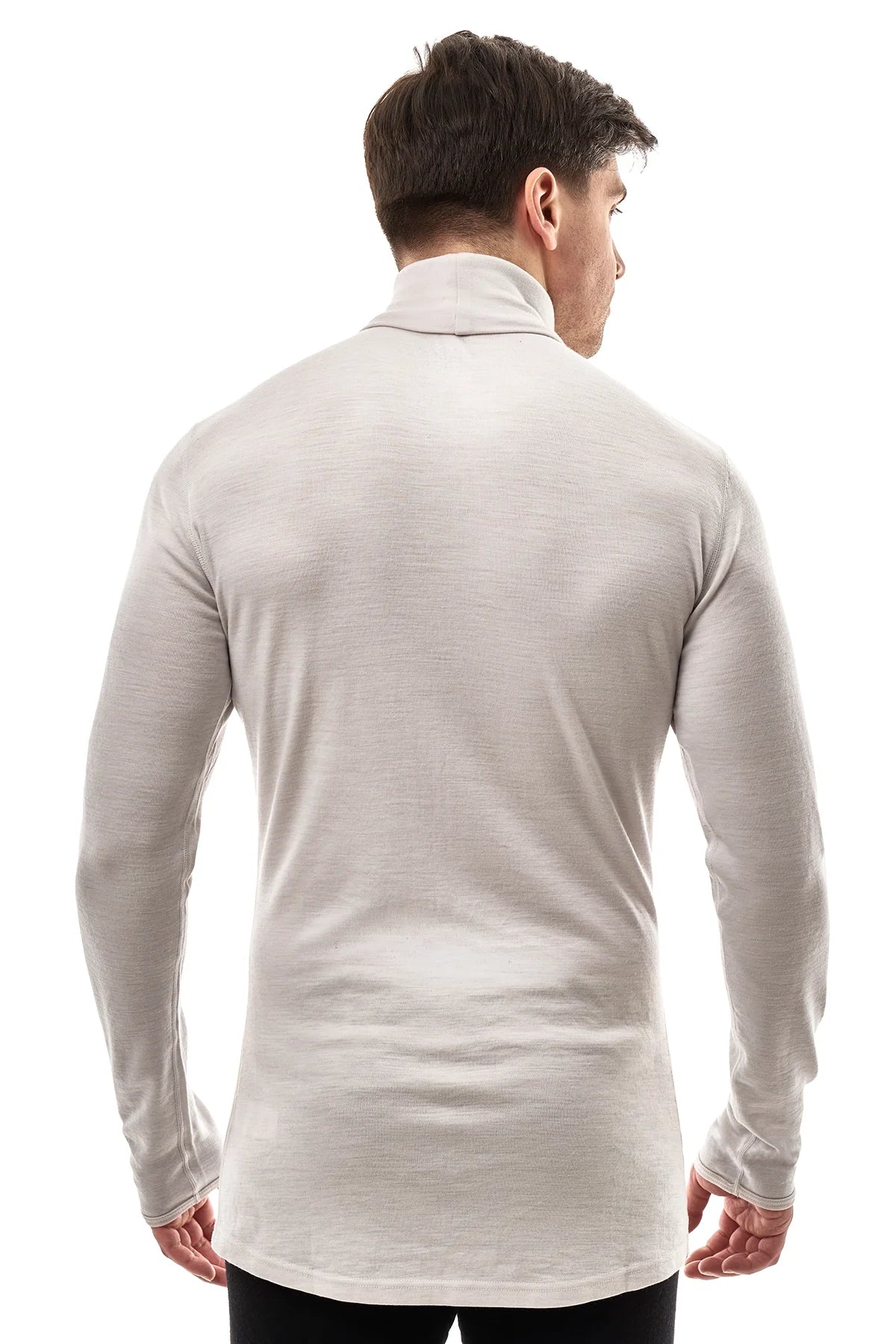 Men's Merino Turtleneck Long Sleeve 260 Light Grey | High Neck