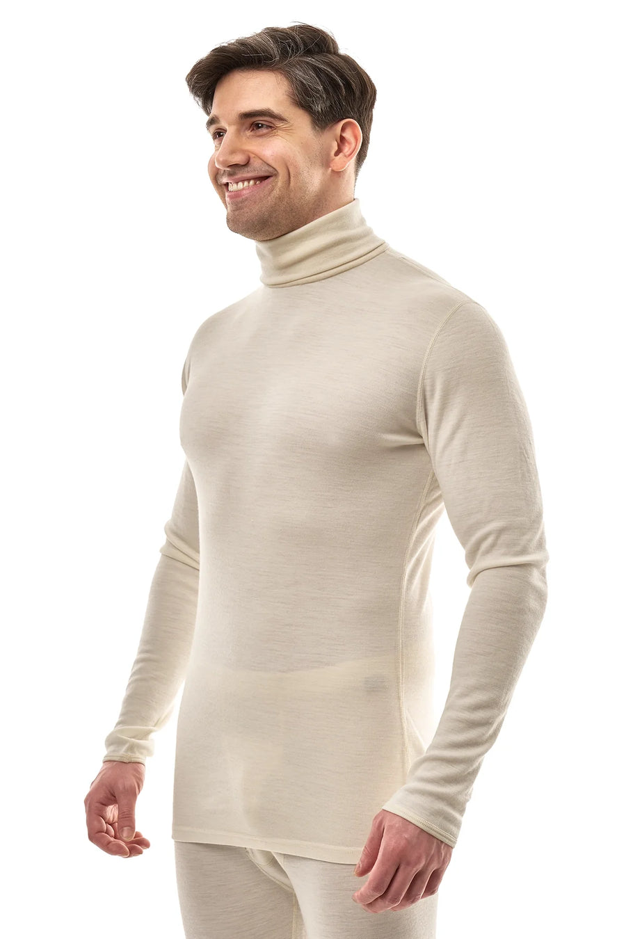Men's Merino Turtleneck Long Sleeve 260 Natural White | High Neck