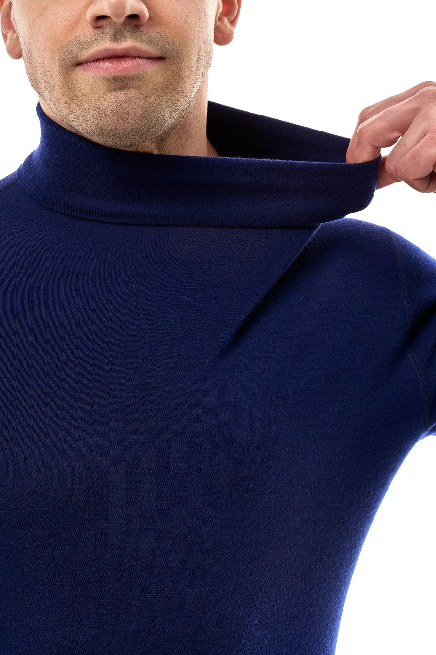 Men's Merino Turtleneck Long Sleeve 260 Navy | High Neck
