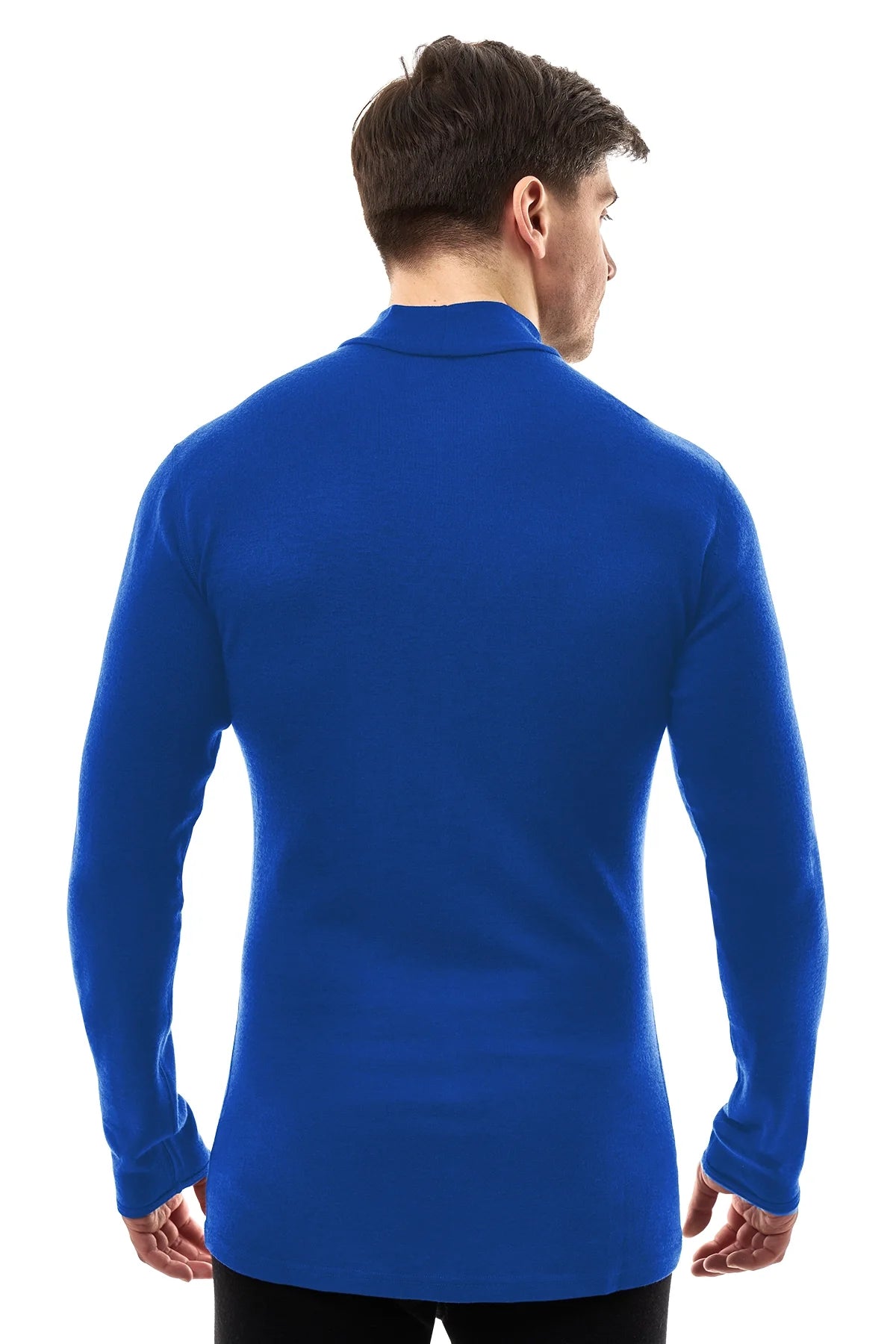 Men's Merino Turtleneck Long Sleeve 260 Cobalt Blue | Low Neck