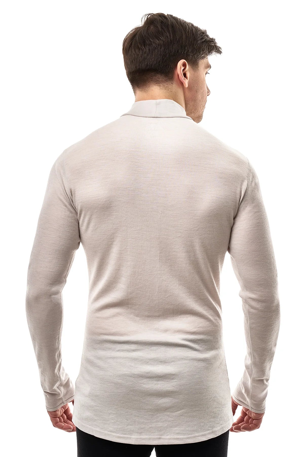 Men's Merino Turtleneck Long Sleeve 260 Light Grey | Low Neck