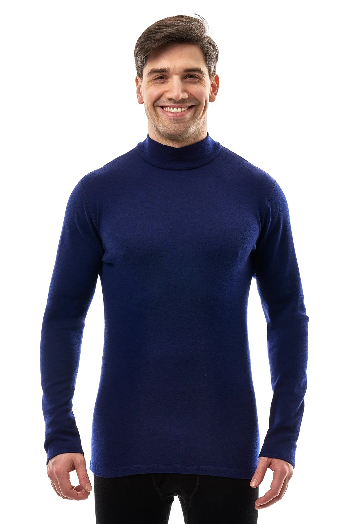 Men's Merino Turtleneck Long Sleeve 260 Navy | Low Neck