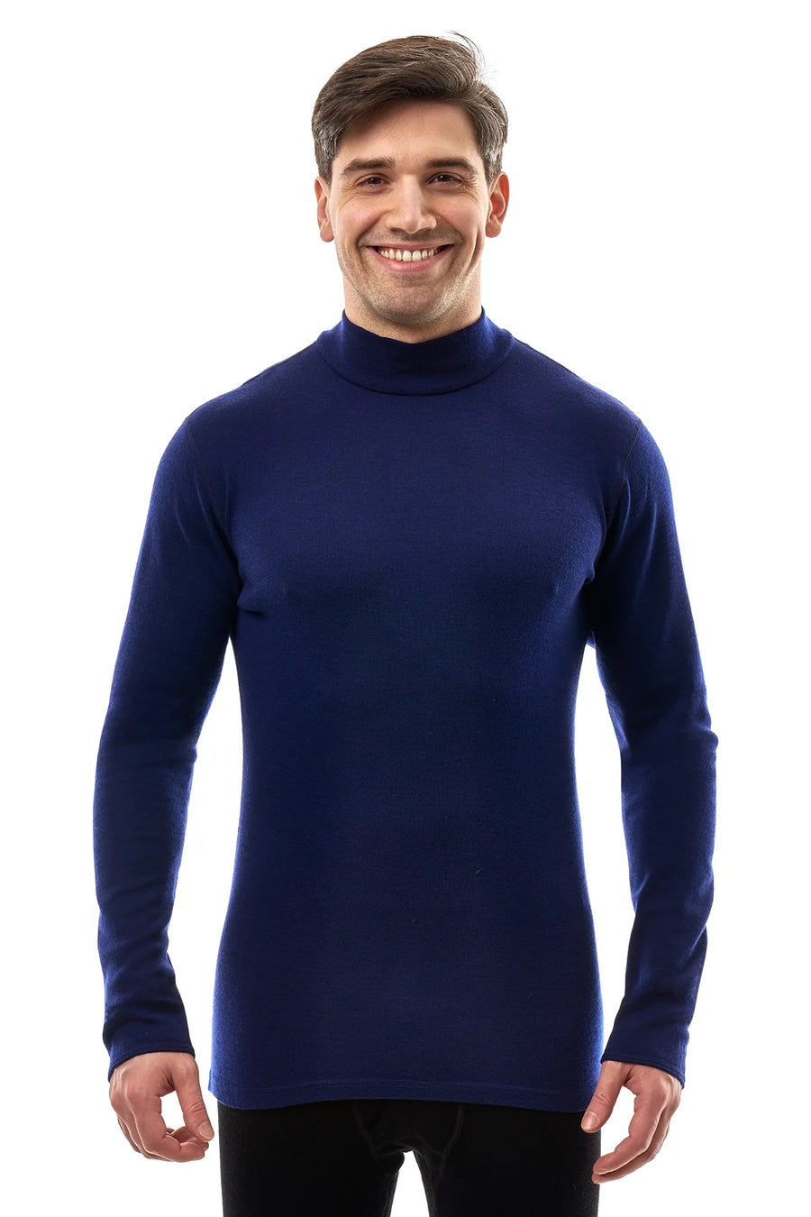 Men's Merino Turtleneck Long Sleeve 260 Navy | Low Neck