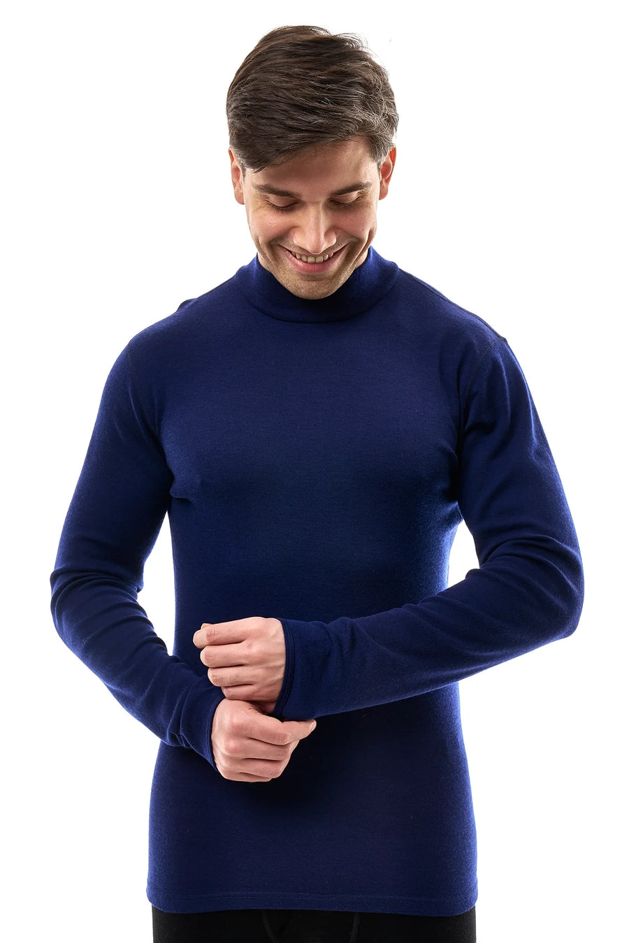 Men's Merino Turtleneck Long Sleeve 260 Navy | Low Neck