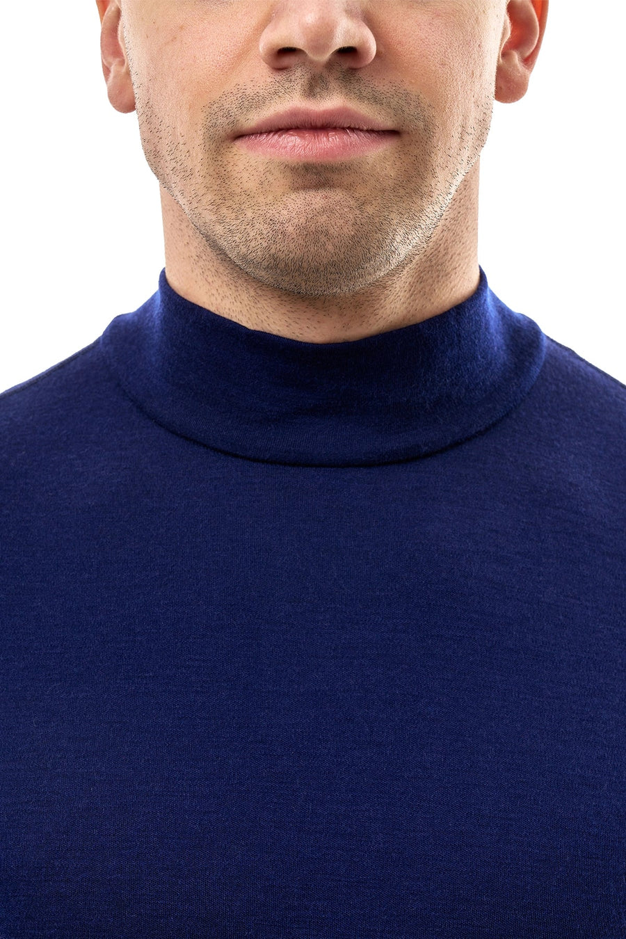 Men's Merino Turtleneck Long Sleeve 260 Navy | Low Neck