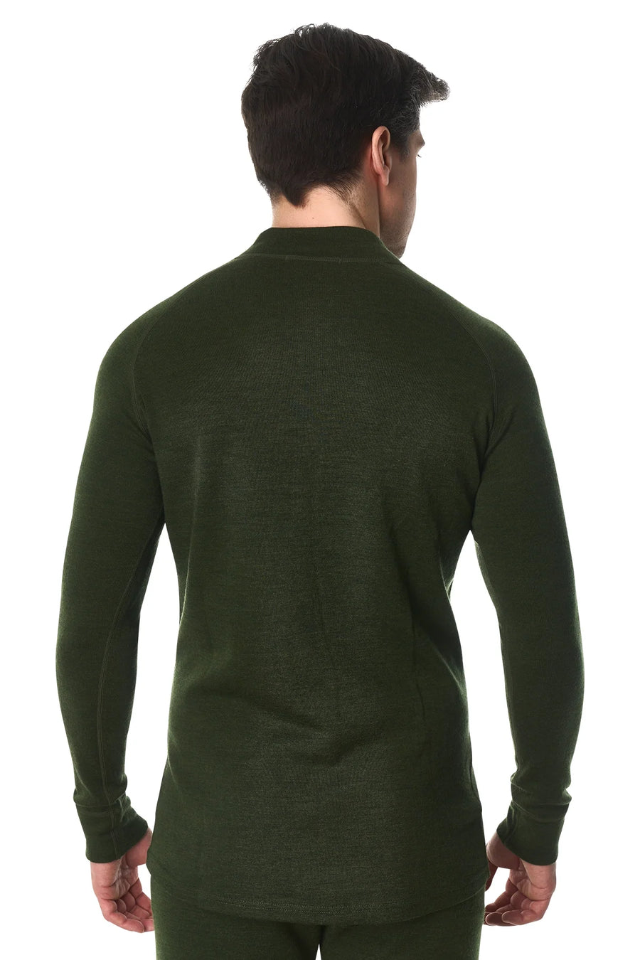 Men's Merino Half Zip Long Sleeve 320 Army Green