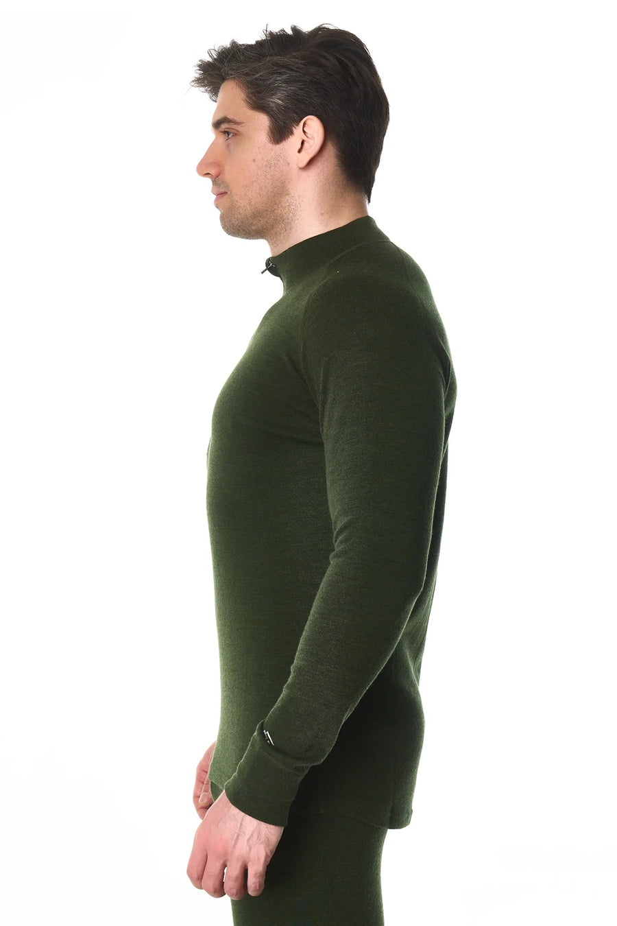 Men's Merino Half Zip Long Sleeve 320 Army Green