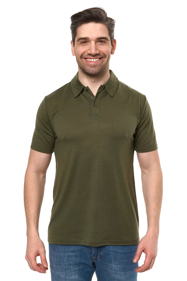 Men's Merino Polo 180 Dark Olive