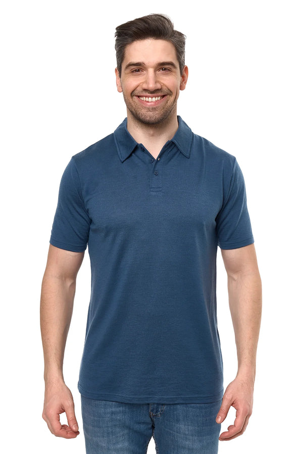 Men's Merino Polo 180 Denim Blue