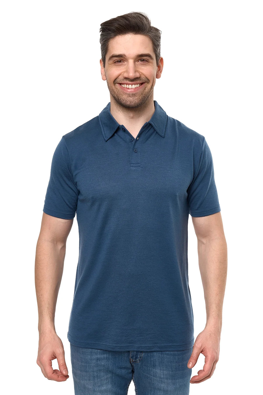 Men's Merino Polo 180 Denim Blue