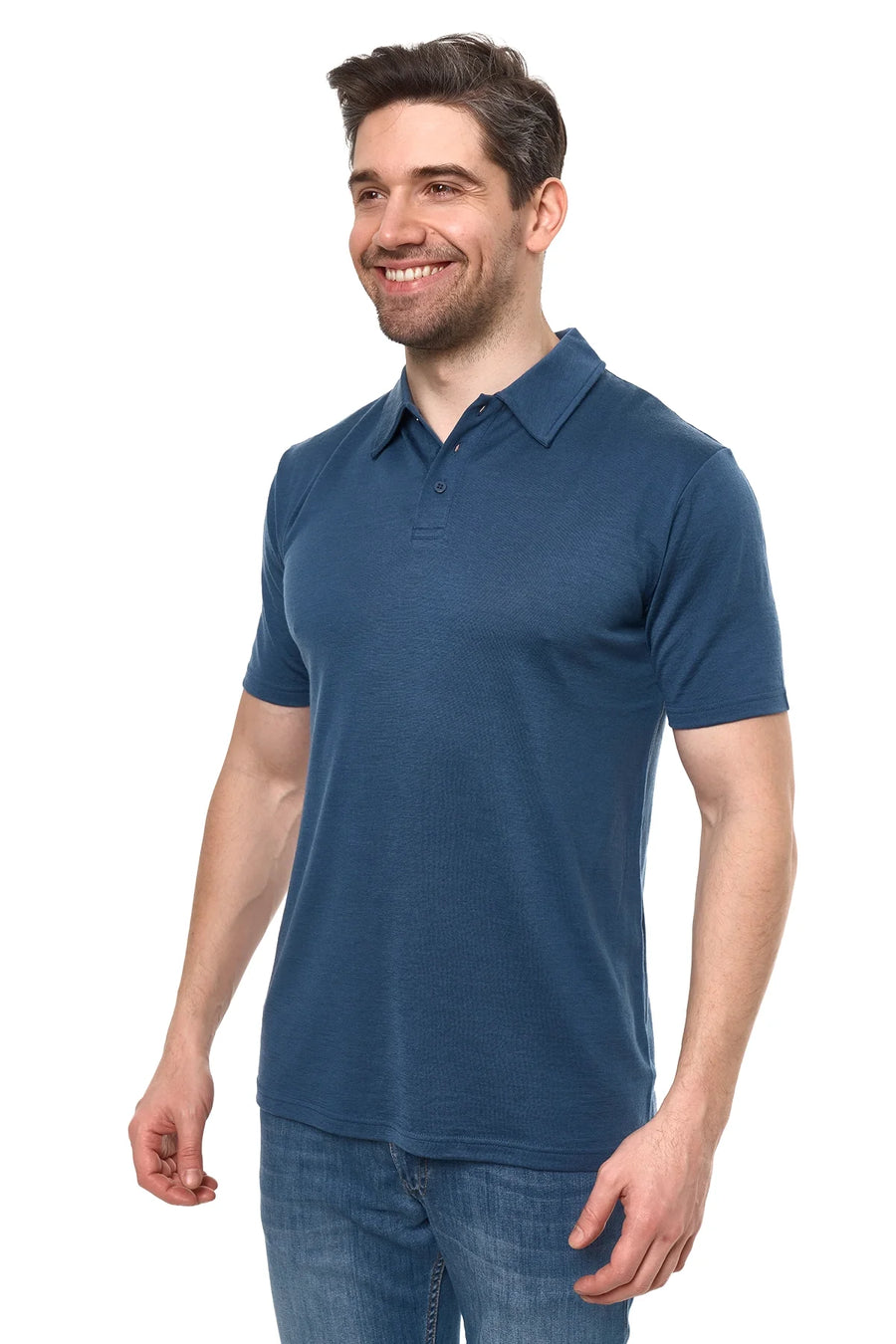 Men's Merino Polo 180 Denim Blue