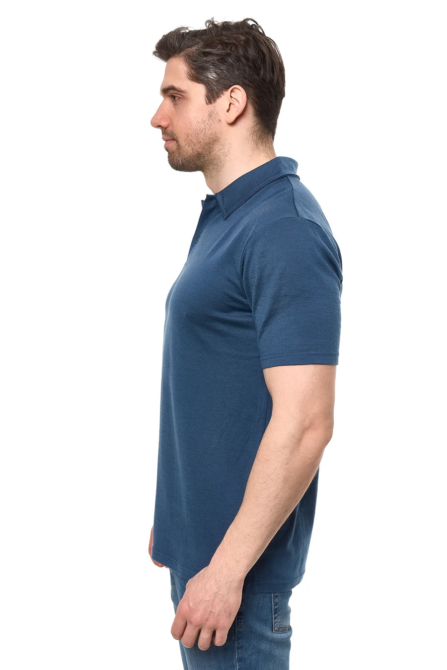 Men's Merino Polo 180 Denim Blue