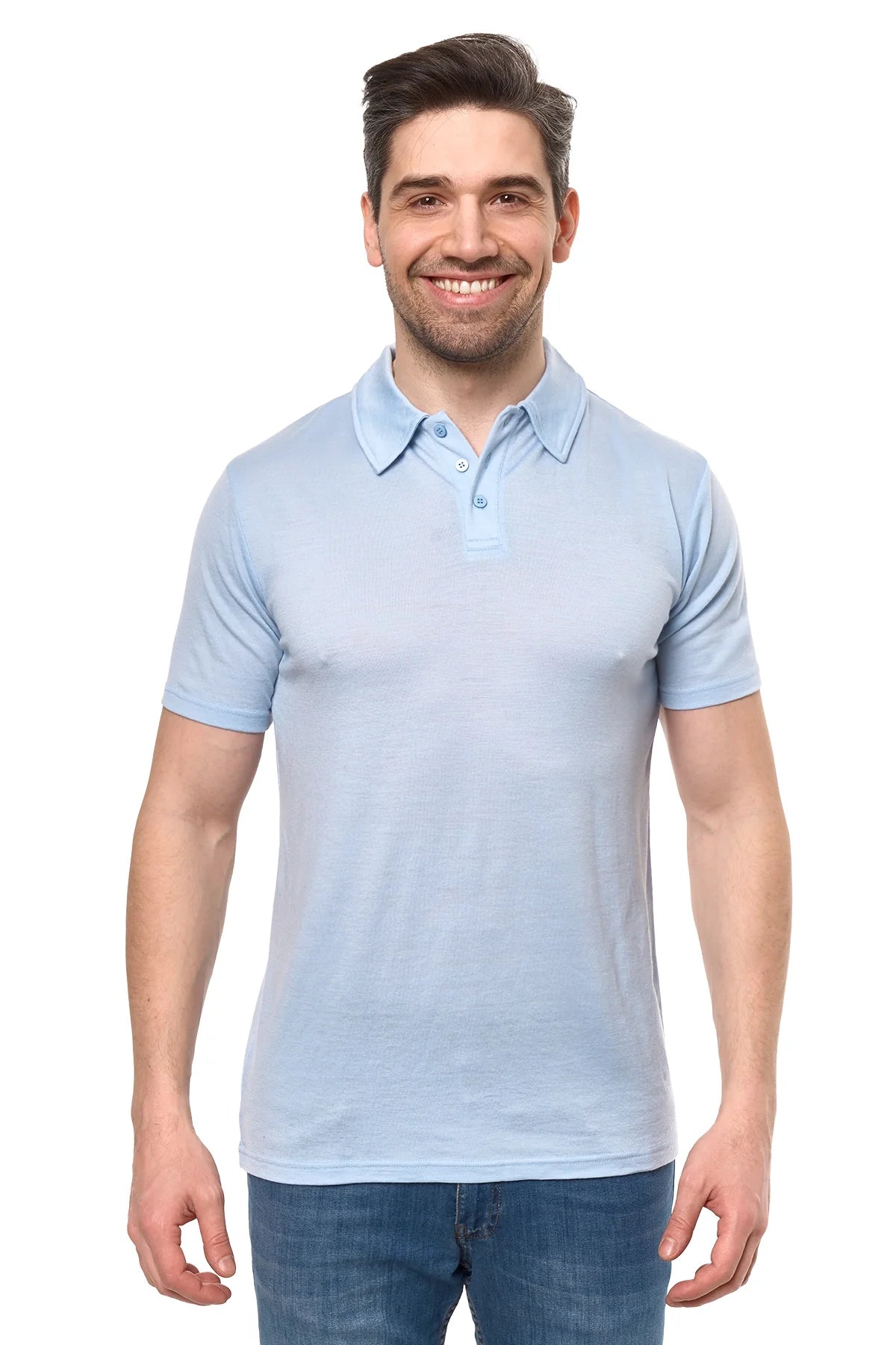 Men's Merino Polo 180 Oxford Blue