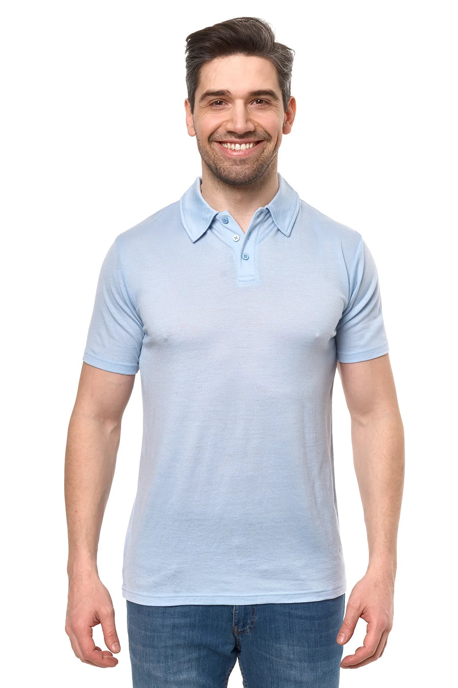 Men's Merino Polo 180 Oxford Blue