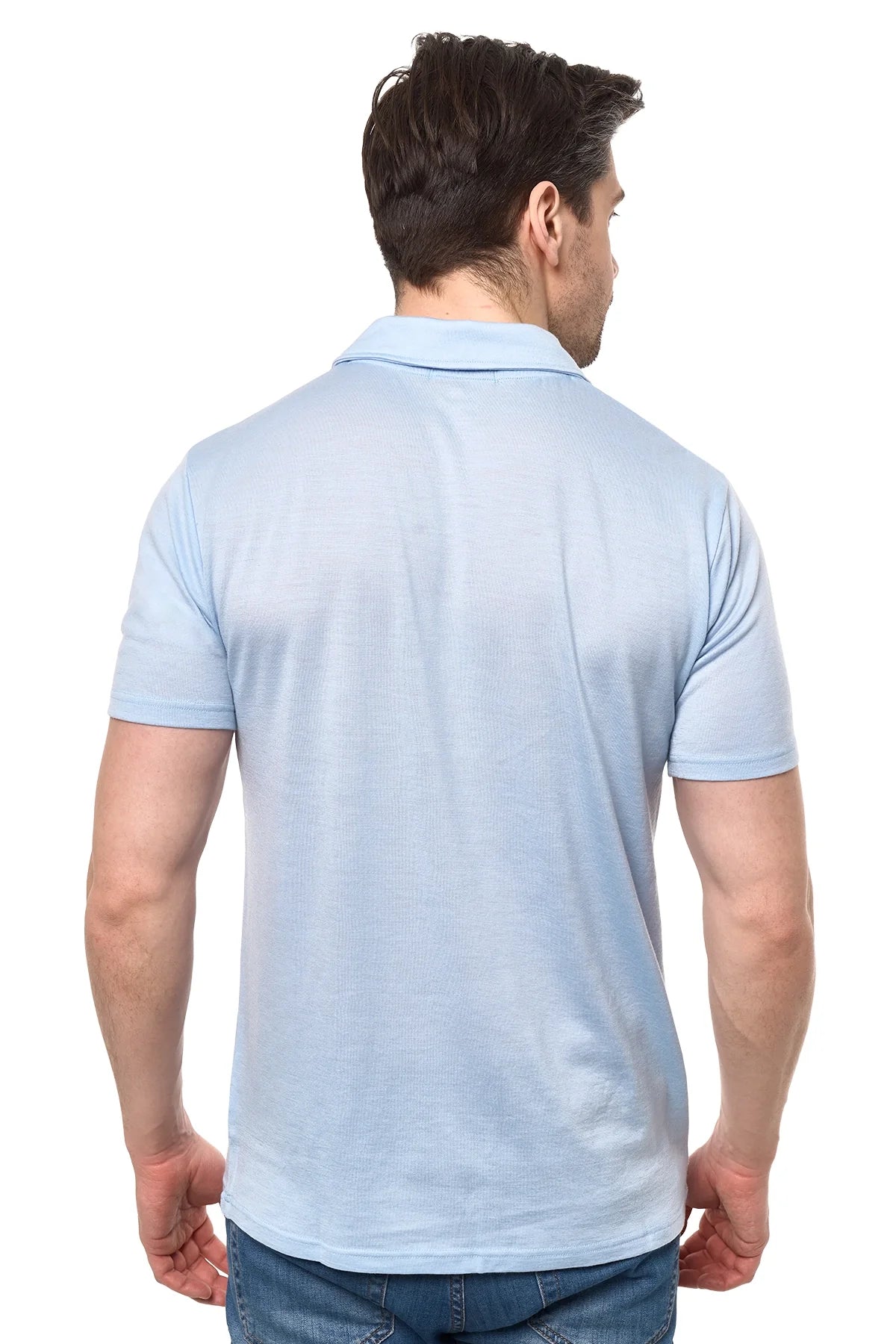 Men's Merino Polo 180 Oxford Blue
