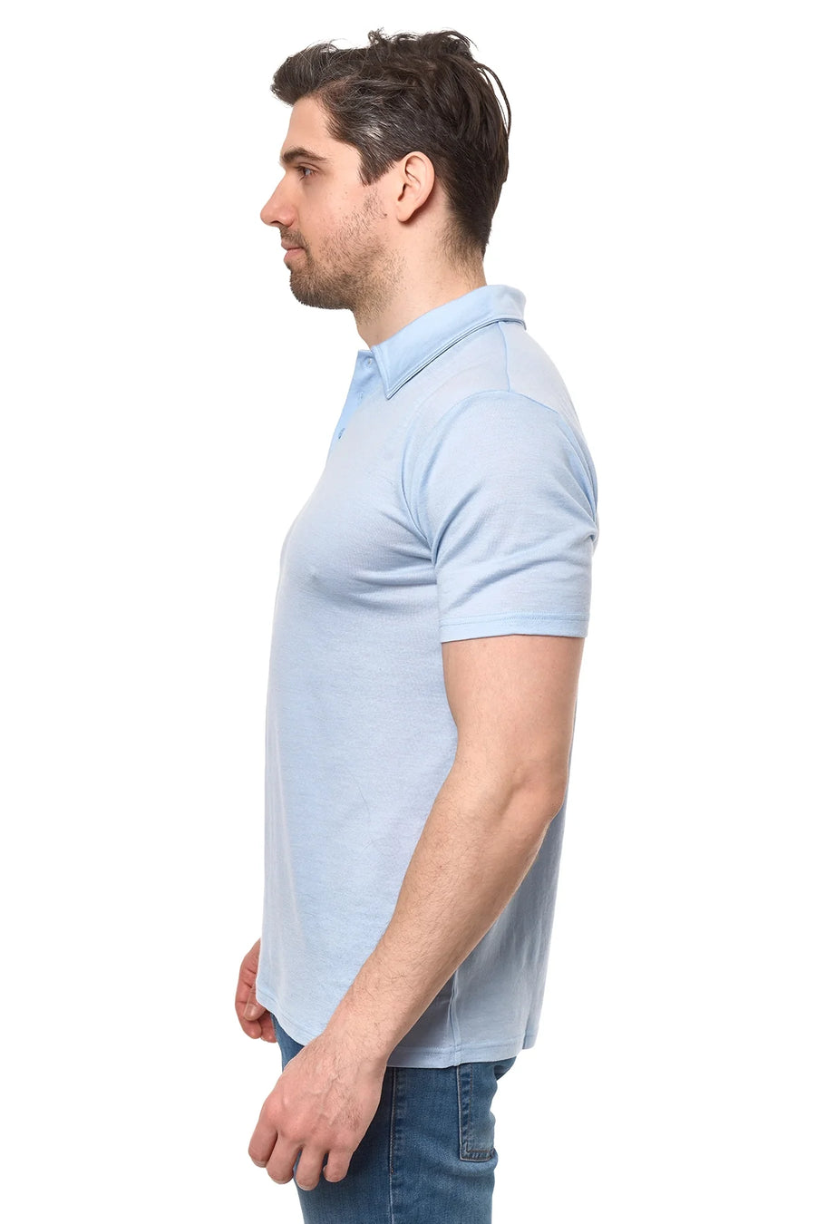 Men's Merino Polo 180 Oxford Blue