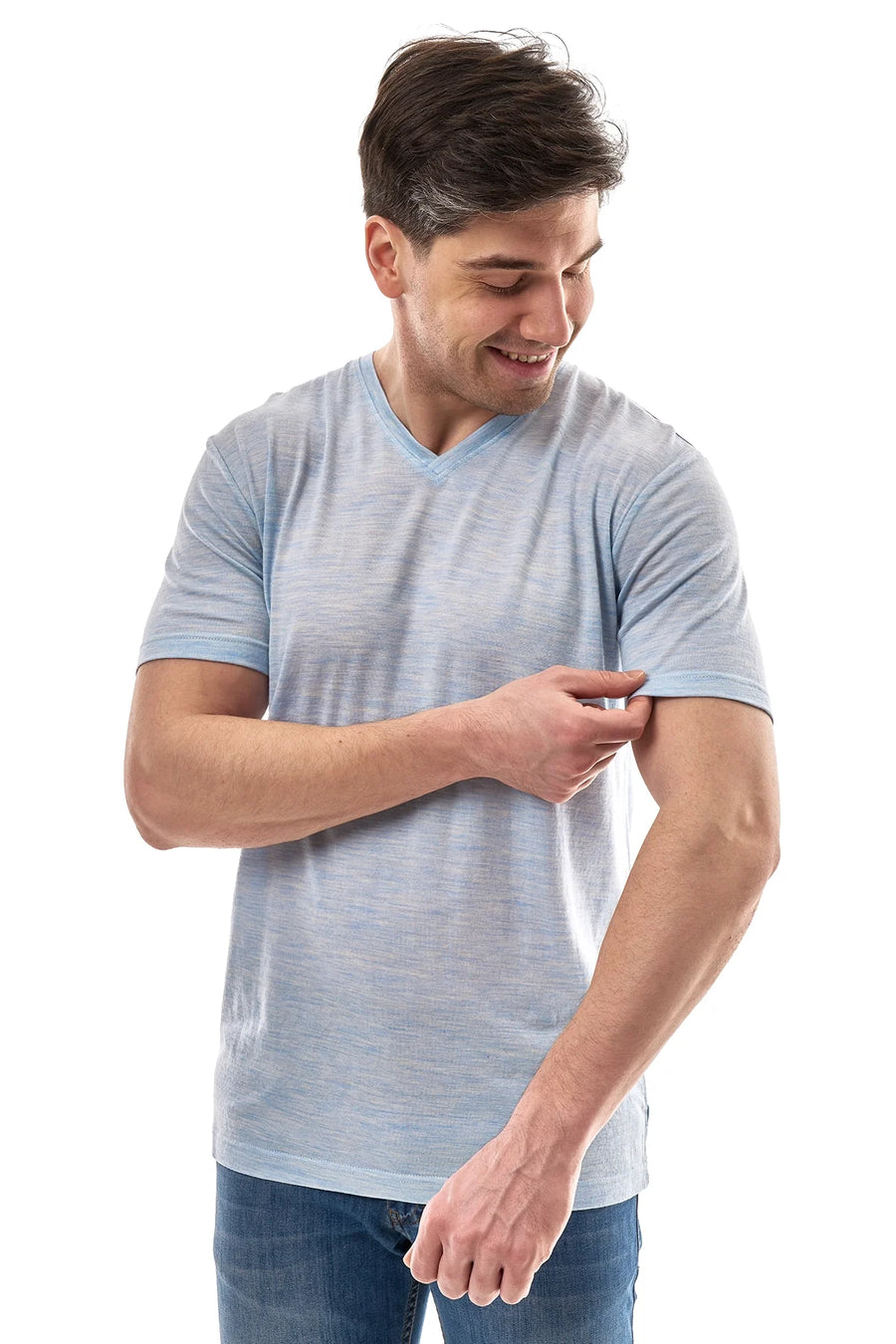 Men's Merino Sport T-shirt Cloud | V-Neck
