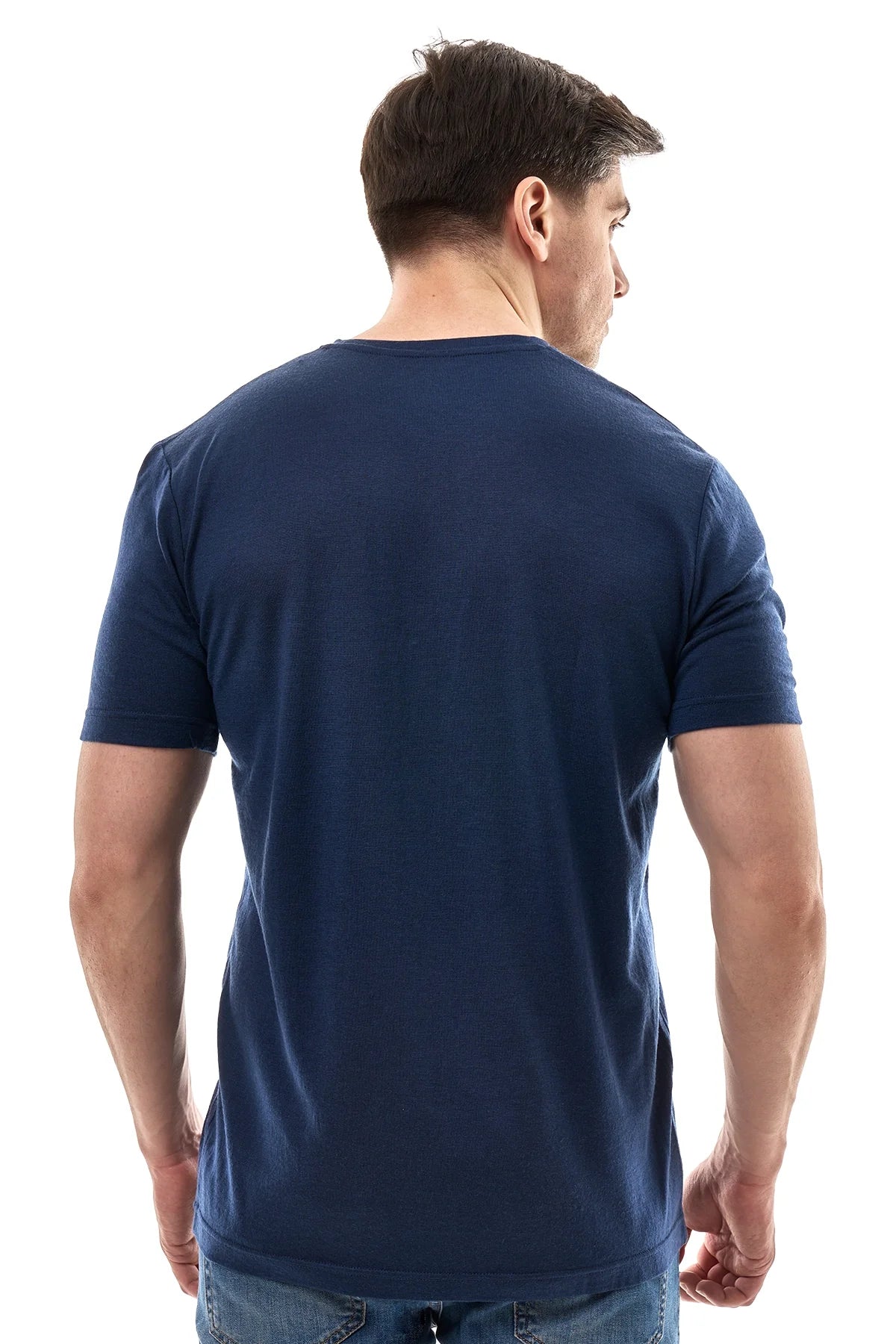 Men's Merino Sport T-shirt Deep Navy | V-Neck