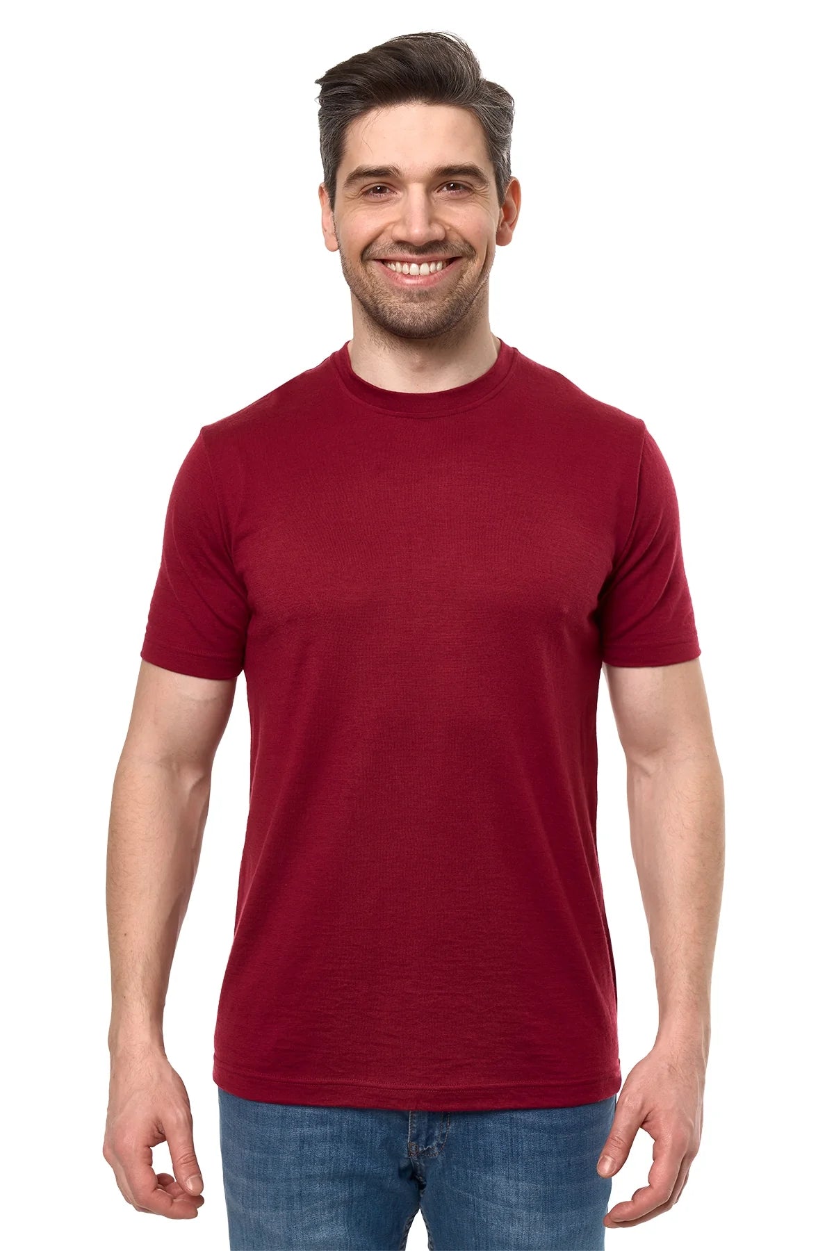 Men's Merino Sport T-shirt Dark Red
