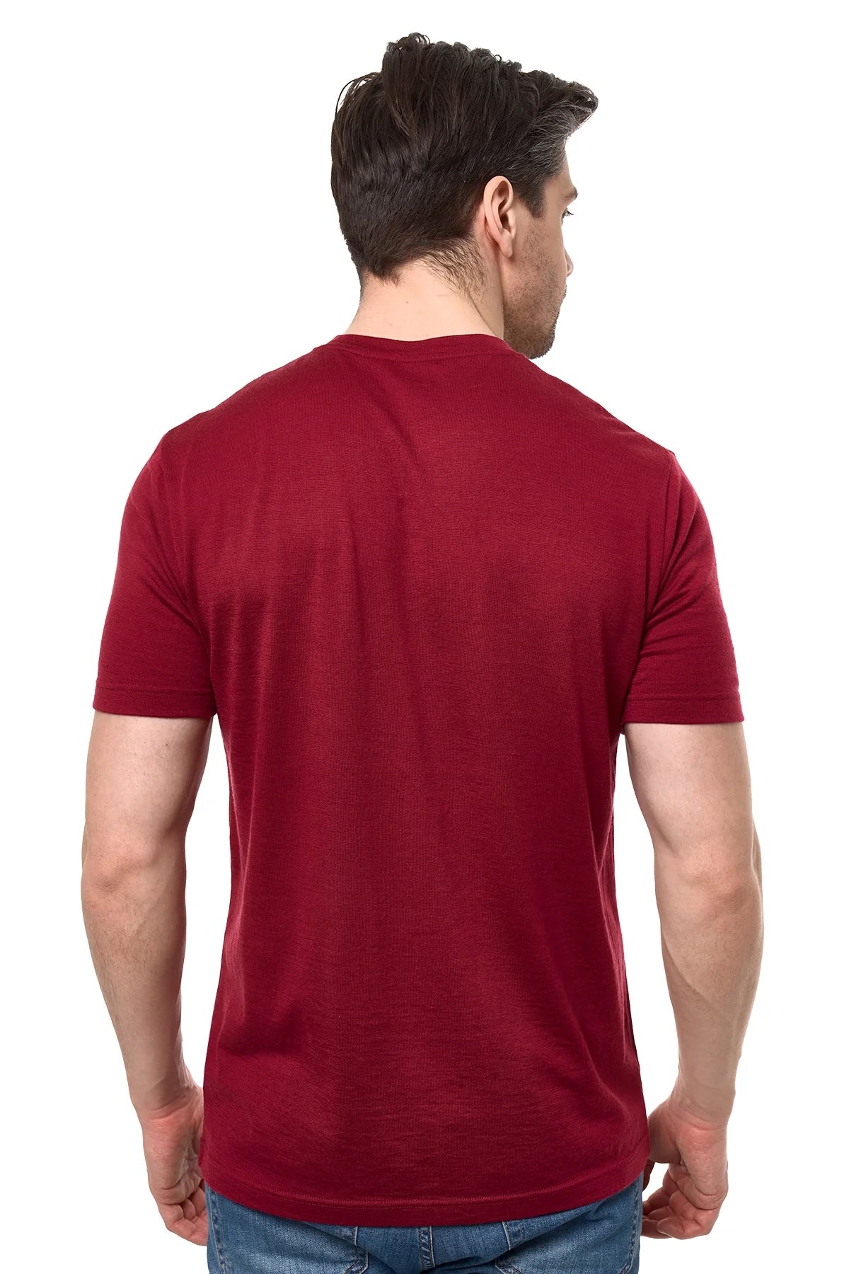 Men's Merino Sport T-shirt Dark Red