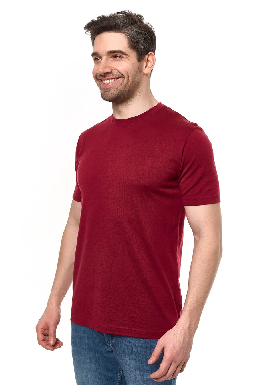 Men's Merino Sport T-shirt Dark Red