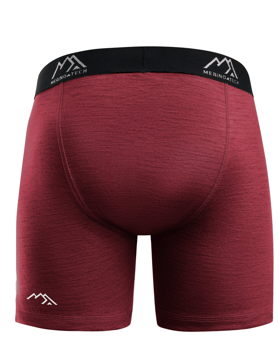 Men's Merino Boxers 190 Brief Burgundy (1 Pack)
