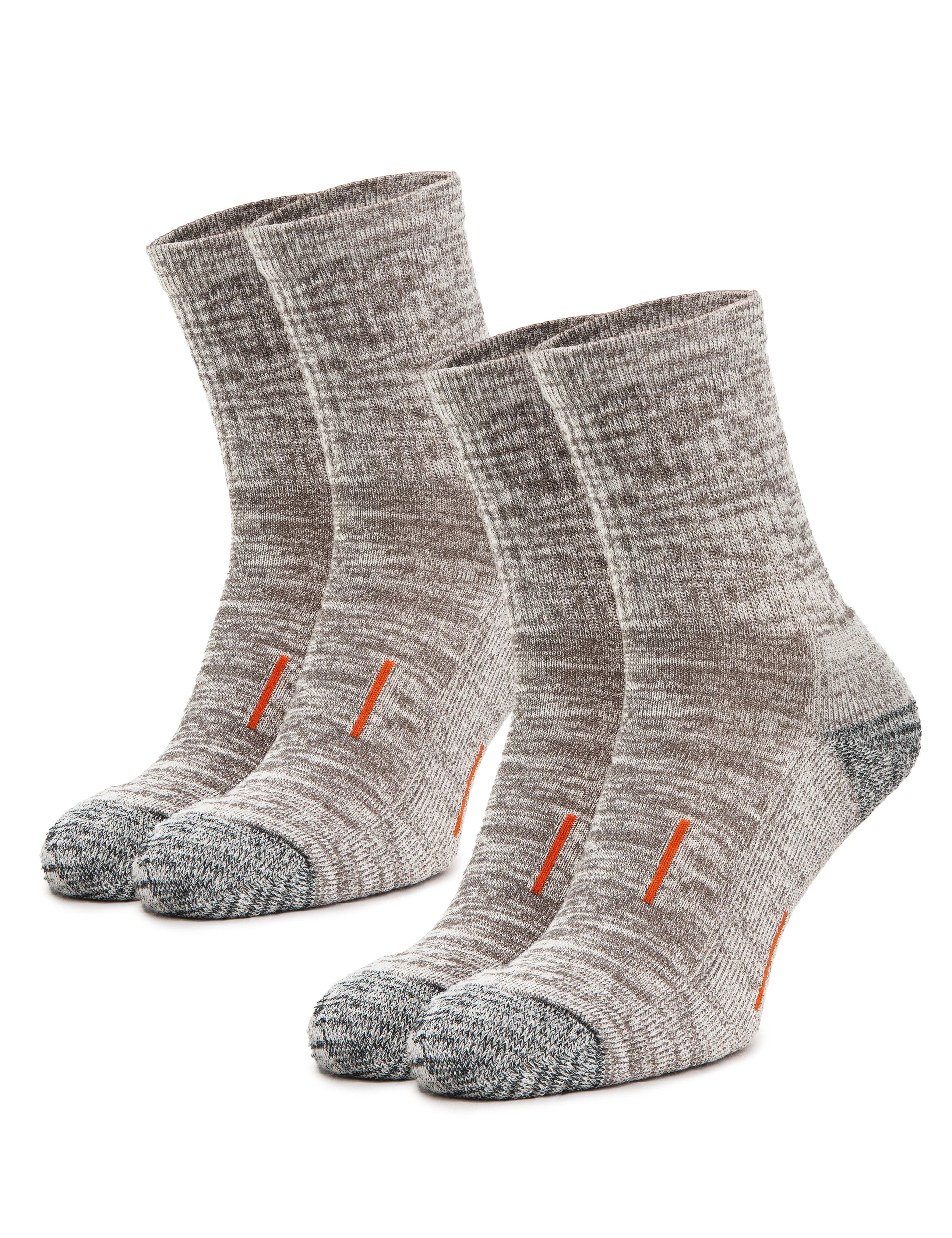 Merino Wool Hiking Socks - (Pack of 2) Heathered Grey