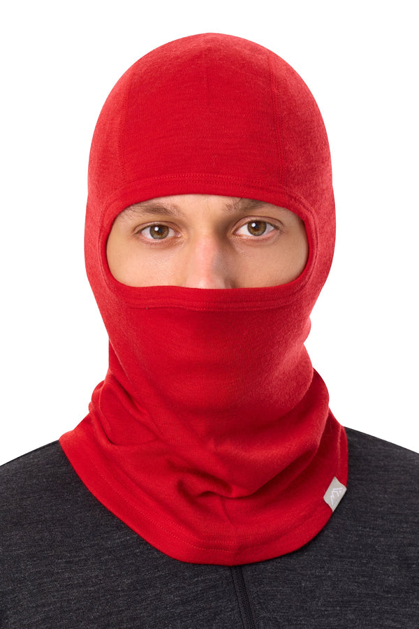 Merino Wool Balaclava Red