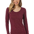 Women's Merino Long Sleeve 190 Burgundy | Scoop Neck
