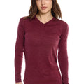 Women's Merino Long Sleeve 190 Burgundy | V-Neck