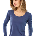 Women's Merino Long Sleeve 190 Dark Blue | Scoop Neck