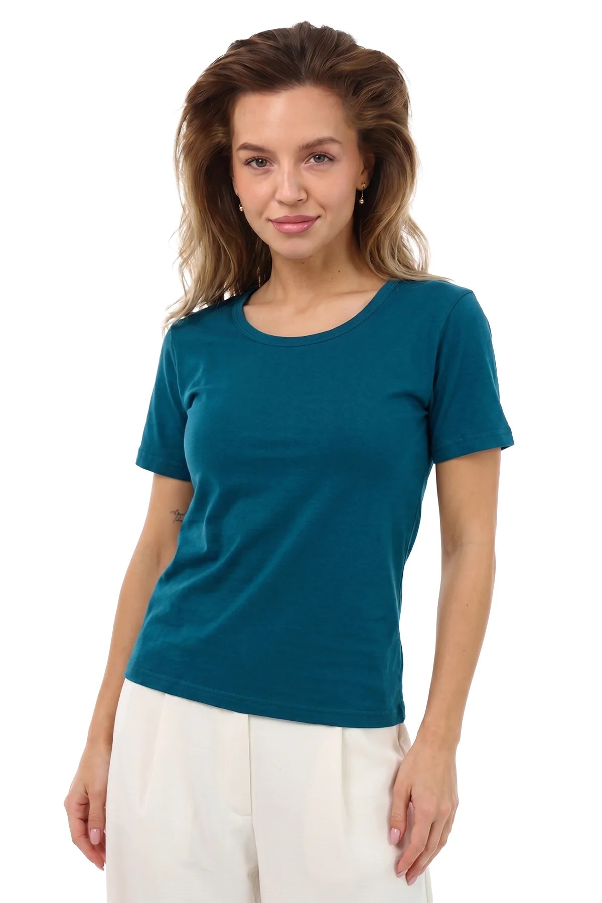Women's Merino T-shirt 180 Dark Teal | Scoop Neck