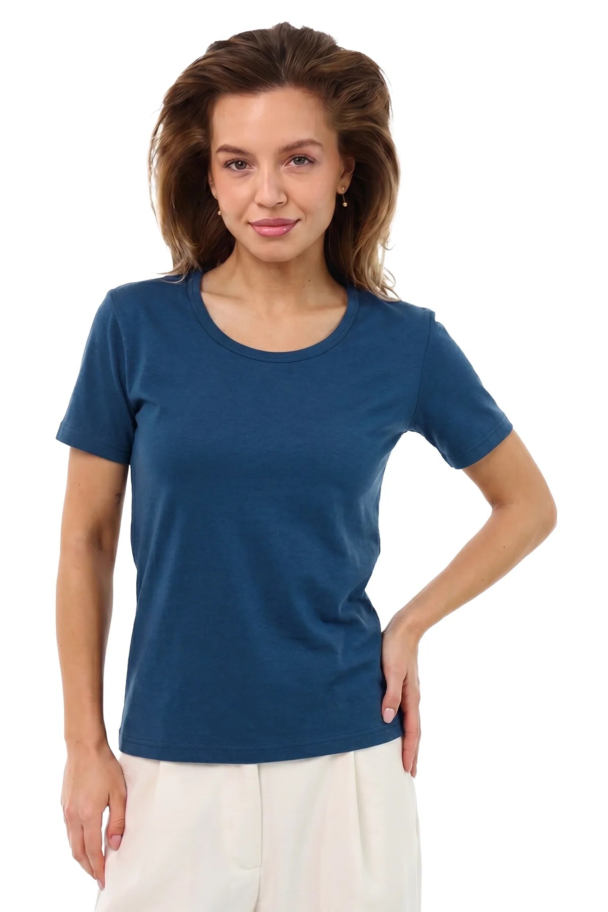 Women's Merino T-shirt 180 Denim | Scoop Neck