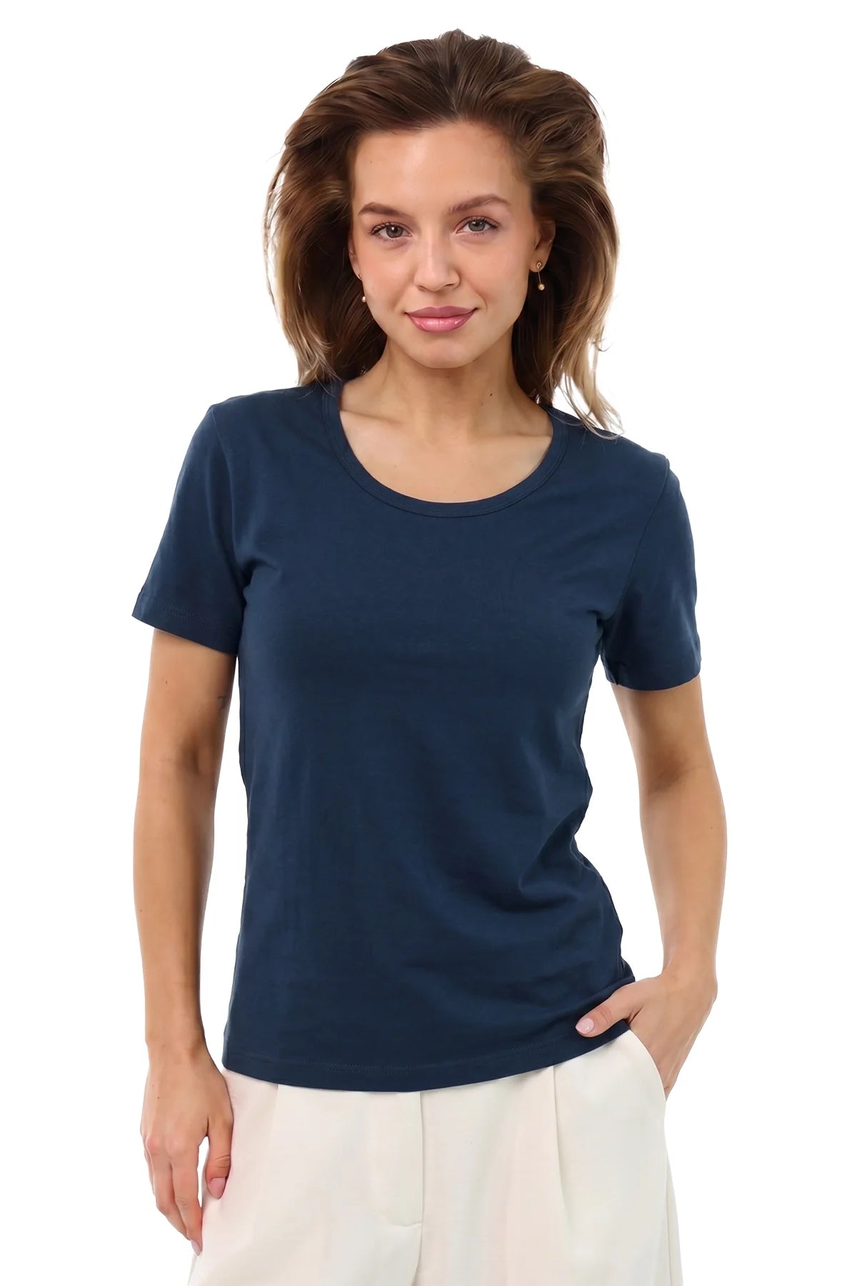 Women's Merino T-shirt 180 Navy Blue | Scoop Neck