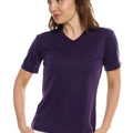 Women's Merino T-shirt 180 Dark Purple | V-Neck (+socks)