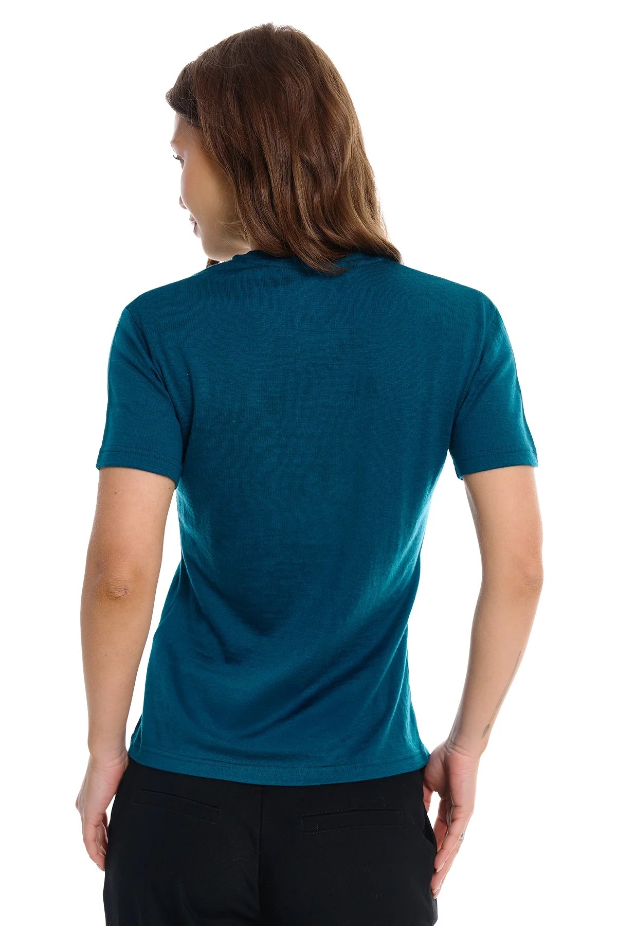 Women's Merino T-shirt 180 Dark Teal | Crewneck
