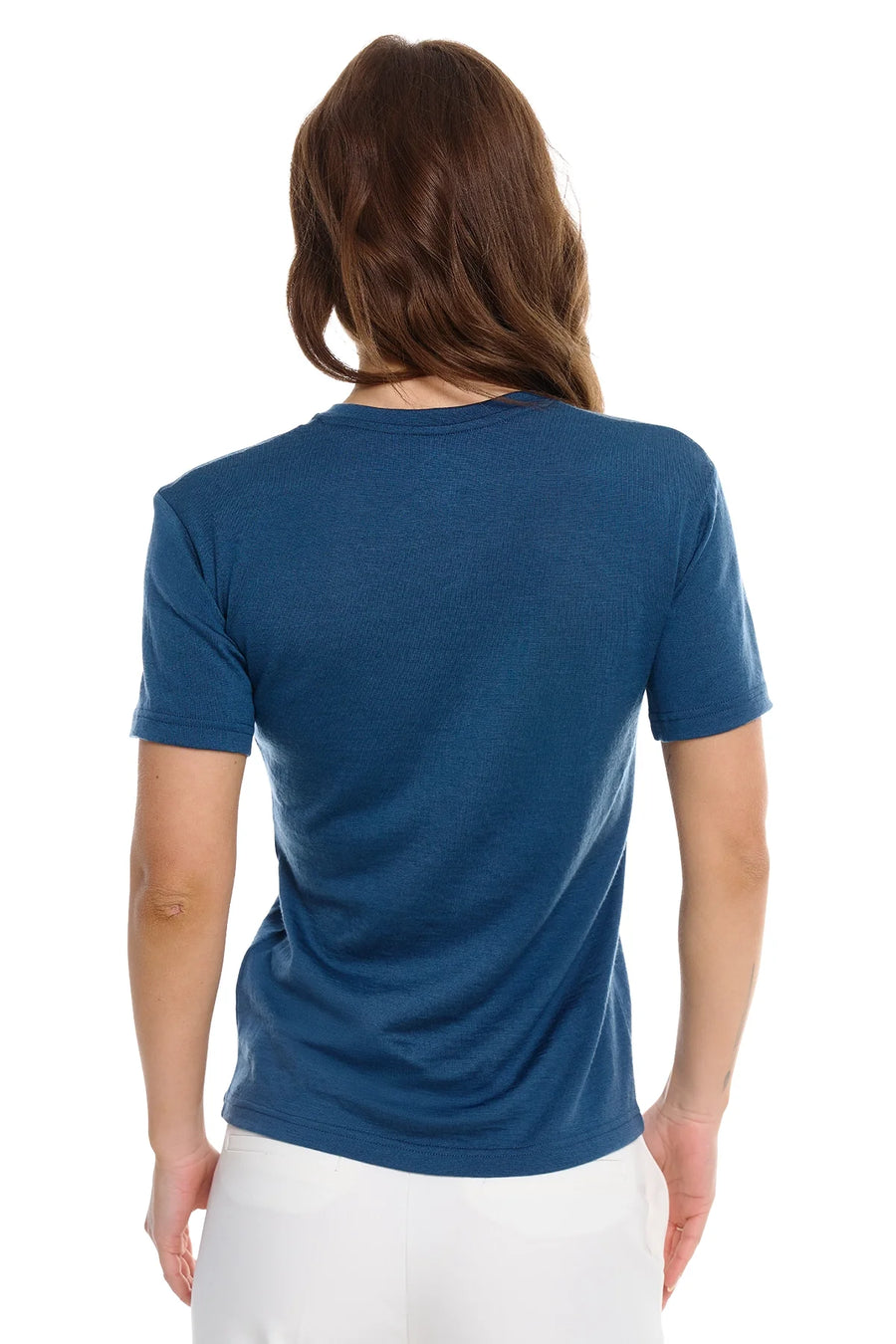 Women's Merino T-shirt 180 Denim | V-neck