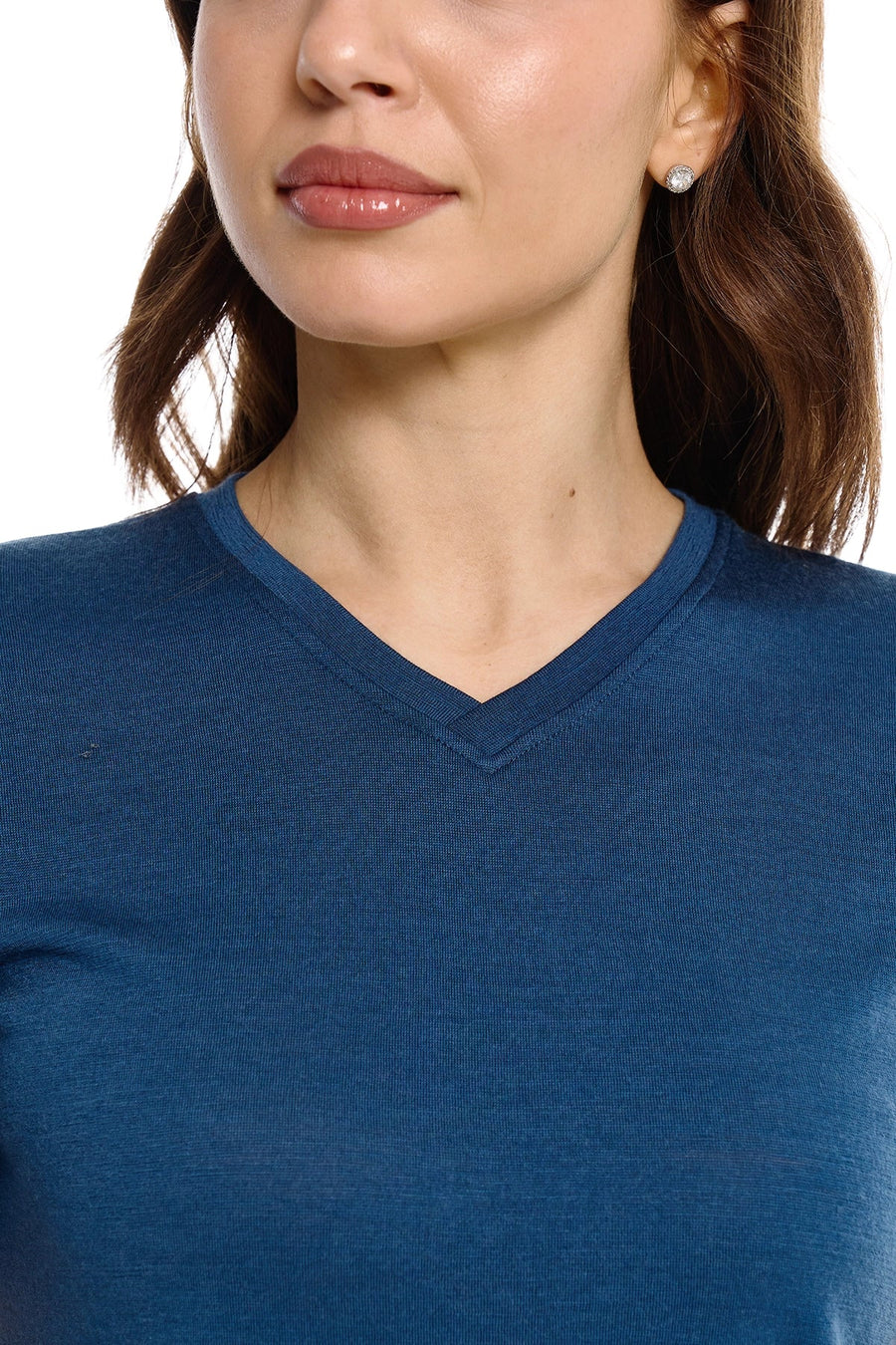 Women's Merino T-shirt 180 Denim | V-neck
