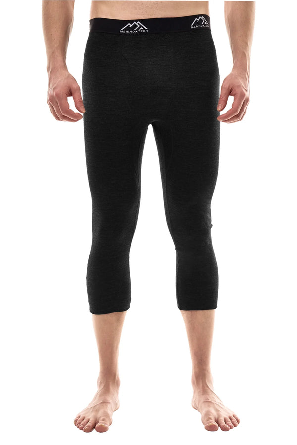 Men's Merino 3/4 Pants 200 Heathered Black