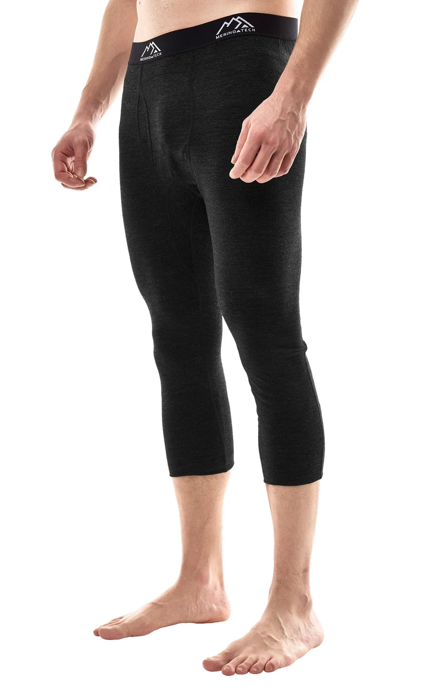 Men's Merino 3/4 Pants 200 Heathered Black