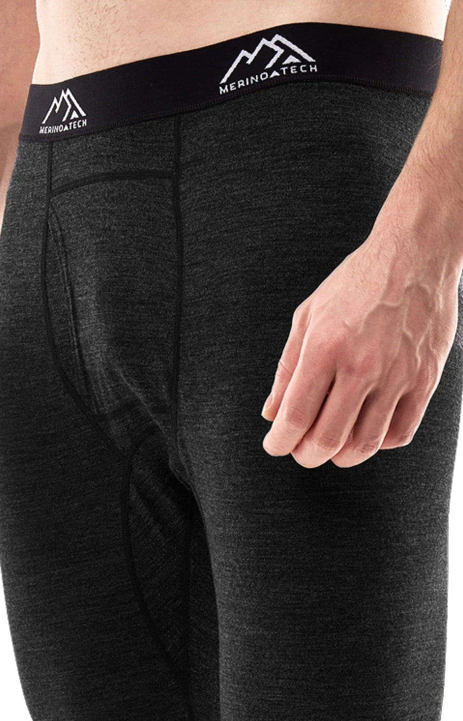 Men's Merino Pants 200 Heathered Black