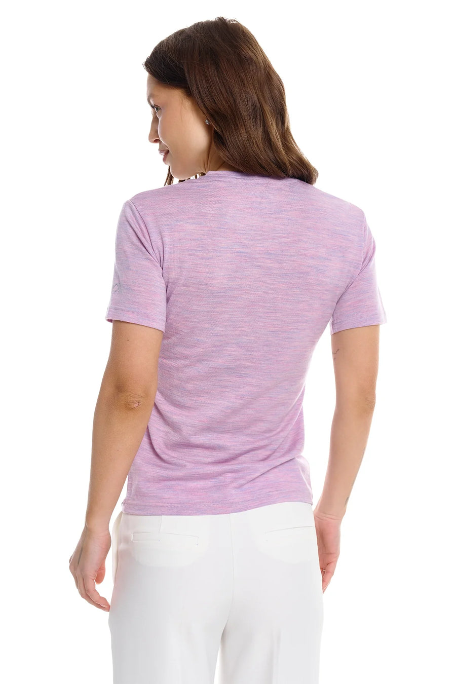 Women's Merino T-shirt 180 Lilac Heather | V-Neck (+socks)