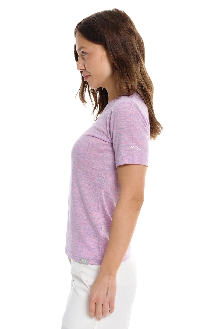 Women's Merino T-shirt 180 Lilac Heather | V-Neck (+socks)