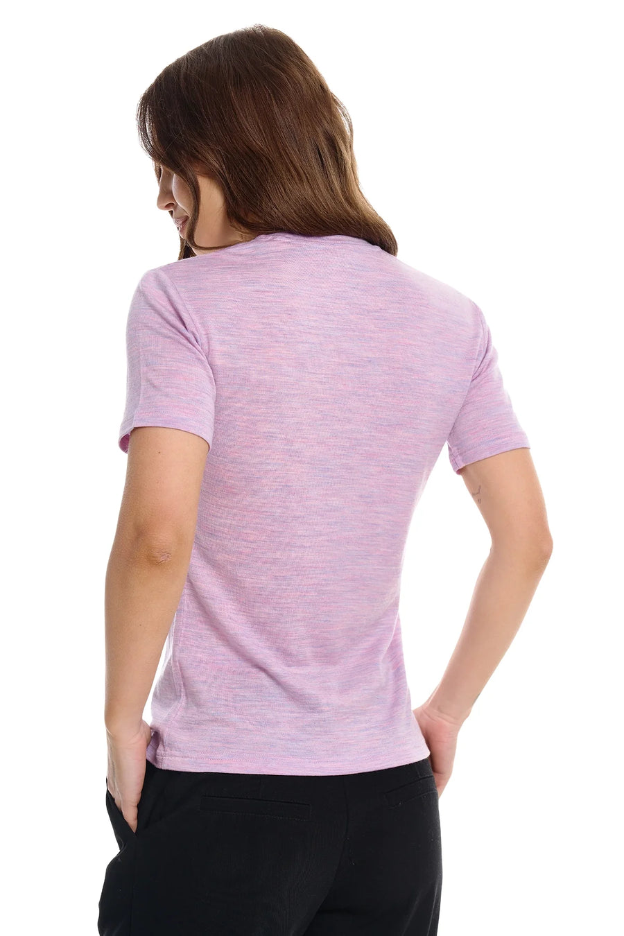 Women's Merino T-shirt 180 Lilac Heather | Crewneck (+socks)