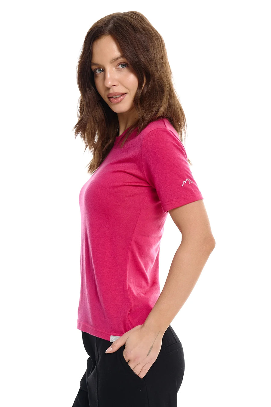 Women's Merino T-shirt 180 Magenta | Crewneck (+socks)
