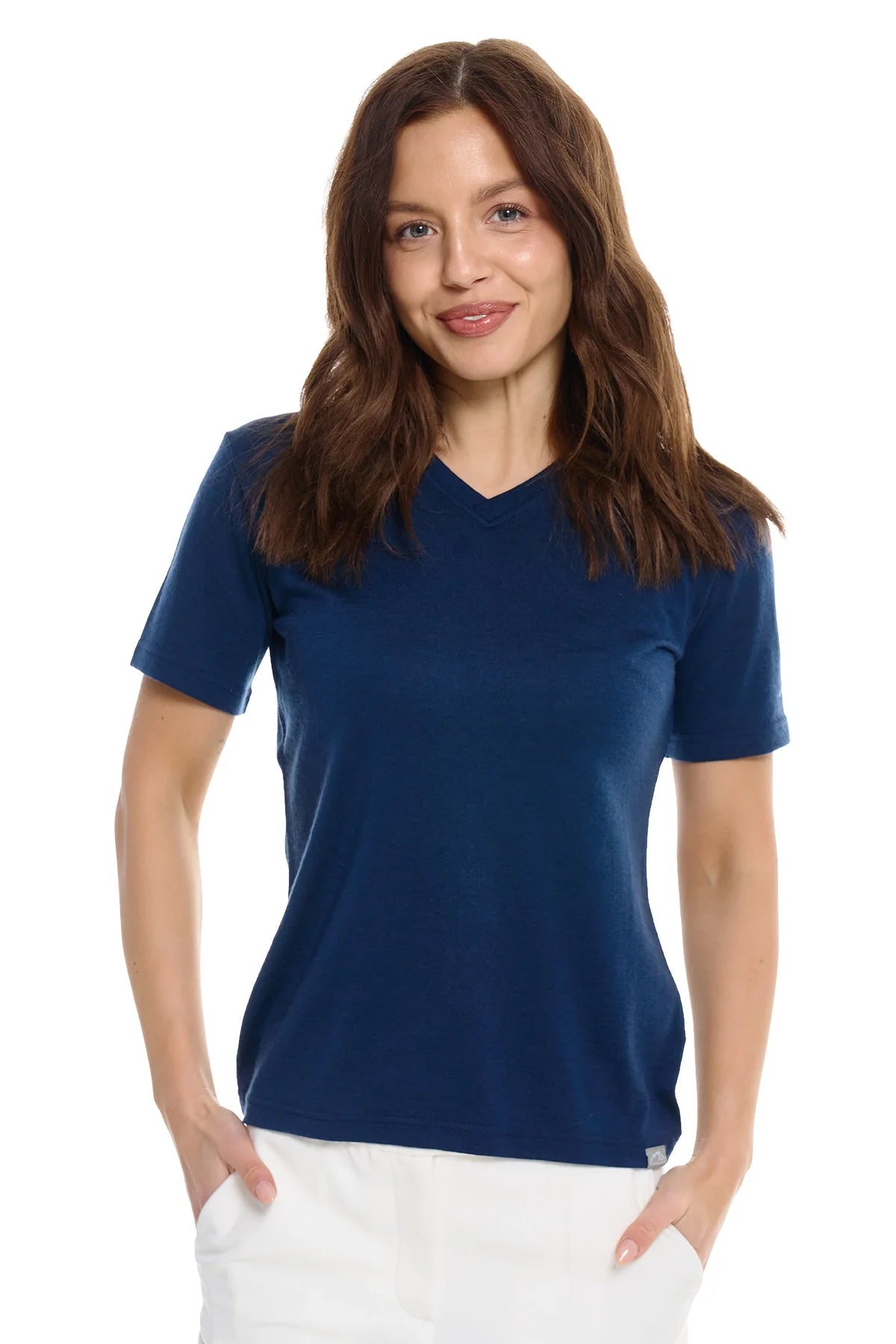 Women's Merino T-shirt 180 Navy | V-Neck (+socks)