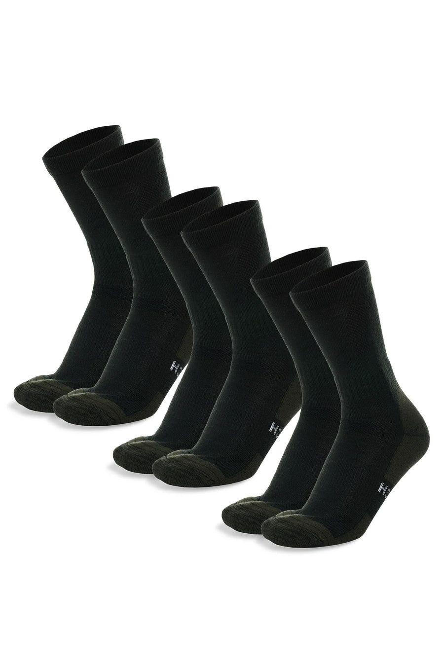 Merino Wool Hiking Socks - (Pack of 3) Army Green
